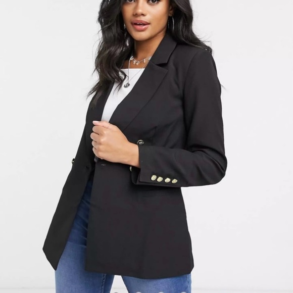 MISSGUIDED Black Blazer with Gold Buttons - Picture 2 of 11